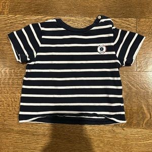 Jacadi stripped tshirt 24M blue and white
